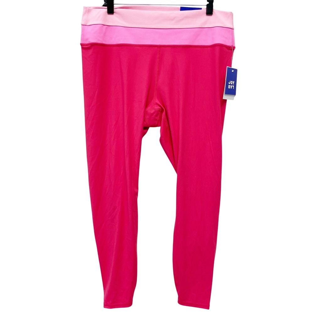 JoyLab Women's Pink Colorblock Waistband High Rise Leggings Size XXL